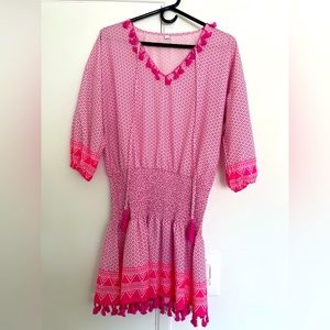 Pink resort:travel summer dress